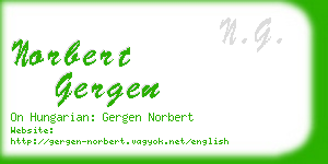 norbert gergen business card